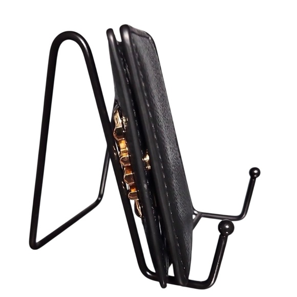 Michael Kors Black slime bifold Wallet with Gold Logo NWT - Picture 6 of 13